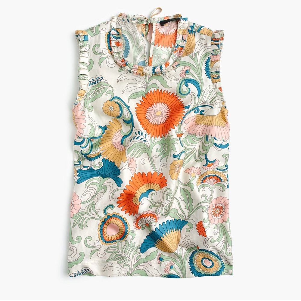 Floral Silk J Crew Top